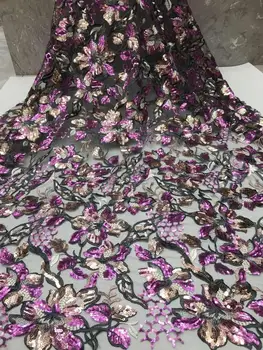 Nauji Gražūs siuvinėjimai blizgančiais prancūzų nėriniai siuvinėjimo tinklelio, Afrikos nėrinių audinys yra šalis /vakaro suknelė vestuvių suknelė dizainas