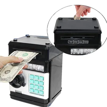 Elektros ATM Piggy Bank Saugiai apsauga Slaptažodžiu Automatinis Pažymėkite Popierinius Pinigus BANKOMATE, Plastikiniai Dideli Taupymo Langelį, Dovanos, Žaislai Vaikams