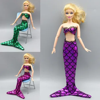 1Set Mermaid Princesė Lėlės Slidinėti Suknelė Nustatyti Žaisti namas Šaliai Cospay Kostiumas Lėlės uzpost Reikmenys, Tinkami 30cm Lėlės