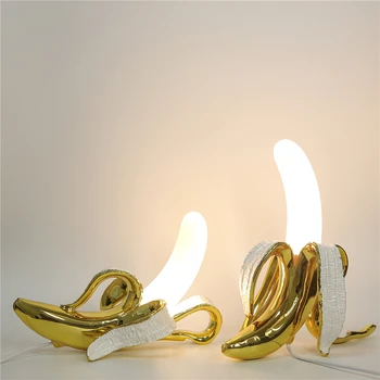 Italija Bananų Led Naktį žibintai šiuolaikinėje Kambarį GlassTable Lempos, Miegamojo, Naktiniai staleliai, stalinės lempos, Namų Dekoro Apšvietimas Šviestuvai