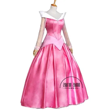 Karšto Parduoti ! Aurora Princesė Mergina Ilgai Kostiumas Suknelė Rožinės Moterų Helovinas Šalis Cosplay Suknelė