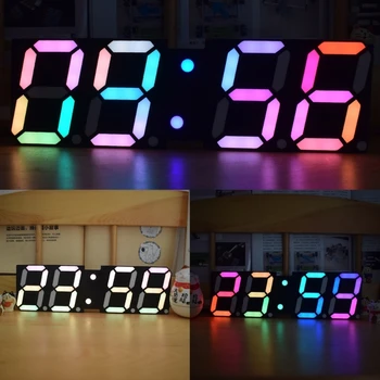 LED Sieninis Laikrodis Reguliuojamas Ryškumas Skaitmeninis Laikrodis-Žadintuvas, Miegamojo Kambarį, Biuro Dekoras Naktį Šviesos 12/24 Valandų M4YD
