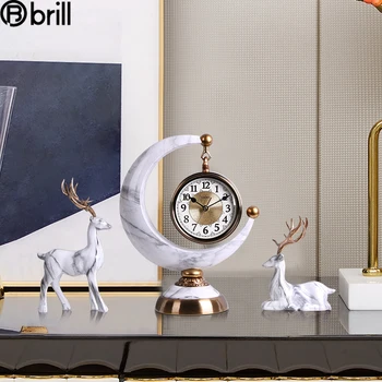 Europos Stalo Laikrodis Silent Kambarį Apdaila Pusmėnulio Laikrodis Kūrybos Fashion Tv Spintelė Apdailos Laikrodžiai, Namų Dekoro Dovana