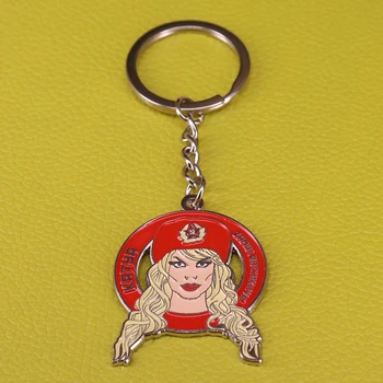 Kestutis Zamolodchikova keychain rusijos komikas papuošalai ironiška meno dovana red star paketų prižiūrėtojų raktinę moterims