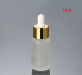 20ML matinio tuščias užkratas stiklo buteliukas su aukso apykaklės &white viršų ,aišku, šalčio 20ml stiklo buteliuko lašintuvu ,stiklo buteliukas 20 ml