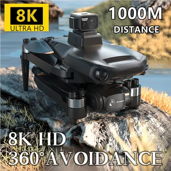 RC Drone 8K Profesjonalne 5G WIFI GPS Reguliuojamas Kameros Kamera HD 1000M FPV Dron 3-osiowy Gimbal Anti-shake Składany Quadcopter