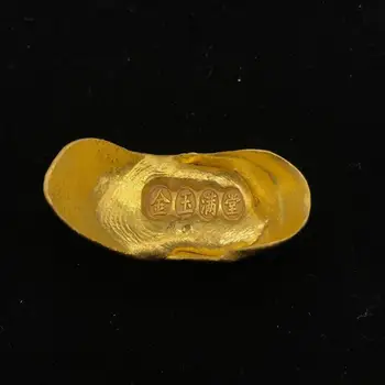 1pcs kinija antikos Kolekcija rotundity aukso baras aukso luito Šeimos apdaila metalo rankdarbiai