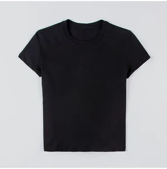 RO Prekės Rick Vasarą Moterys Kietas T-shirt Slim Tinka T-marškinėliai Owens Tendencija Viršūnes Aukštos Kokybės Streetwear Medvilnė Tee