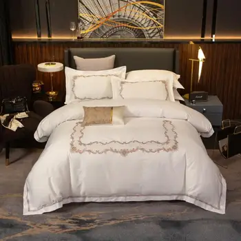 Hotel Luxury 1000TC Egipto medvilnės Mėlyna Violetinė Patalynės Komplektai Karalienė King size Lova, įrengta lapas rinkinys Siuvinėjimui Antklode padengti mattres