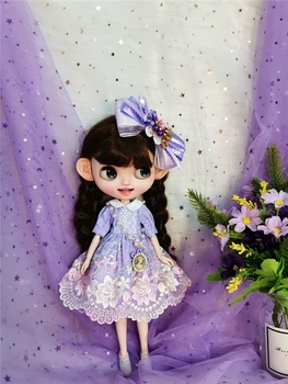 Blythe suknelė 1/6 violetinė suknelė 30 cm bjd žaislas audinys(Tinka Pullip,Ob24, Licca)