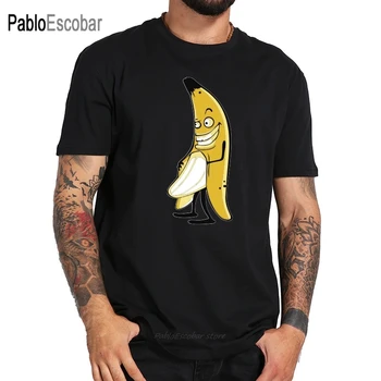 ES Dydis 100% Medvilnė Juokinga Bananų Dizaino Dovana Žmogui, Originalumas Trumpas Rankovėmis Summer Tee marškinėliai