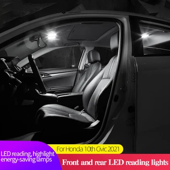 Priekiniai Ir Galiniai LED Skaitymo Žibintai Honda 10 Civic 2016-2018 Modifikuotų Interjero Automobilių Dome Apšvietimo Įrankių Priedai