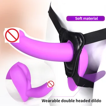 Super Minkštas Dvigubas Galvos Dildo Moterų Strapon Nešiojami Skysčio Silikagelio Varpą Moters Klitorio Stimuliacija Masturbator Sekso Žaislai