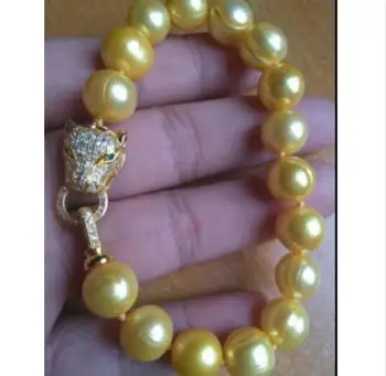 žavinga 12-13mm pietų jūros baroko aukso perlų apyrankė 7.5-8