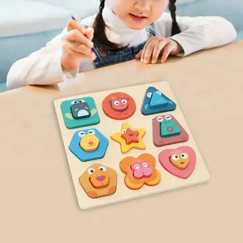 Medinės Formos Puzzle Geometrinės Formos Dėlionės, Žaislų Mokymosi Matematikos Žaislai, Edukaciniai Žaislai su Valdybos Bamblys Vaikams, Kūdikių Berniukų Mergaičių