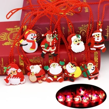 10vnt Raudona Minkštas LED Spindinčią Kalėdų seneliu, Sniego Žaislai, Karoliai Partija Pasisako Dovanos Berniukai Mergaitė Kalėdinė Dekoracija 2023 navidad