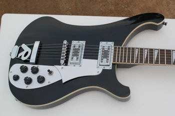custom 6 styginiai elektrinė gitara,4003 juoda gitara įstaiga,balta privalomas,raudonmedžio fingerboard,648mm,