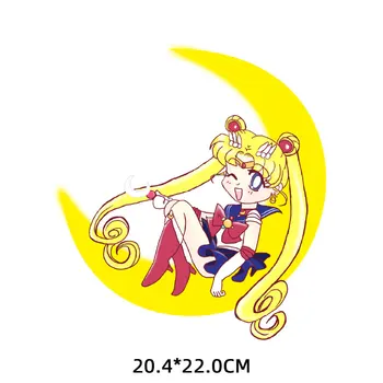 Aniem Dėmės ant Drabužių Sailor Moon Geležies-perdavimo Drabužių Thermoadhesive Pleistrai Mielas Terminis Lipdukai Lydieji Pleistras