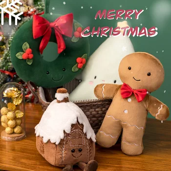 Nauji Karšto Pardavimo Kalėdų Dekoro Animacinių Filmų Meduoliai Su Imbiero Priedais Vyras Imituojamas Kalėdų Eglutė Pliušinis Žaislas Lėlės Kalėdų Šventė Naujų Metų Vaikams Dovanų