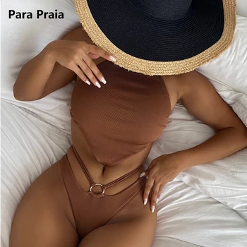 Para Praia 2023 Seksualus Apynasrio Bikini Thong maudymosi kostiumėlis Moterims Bandeau maudymosi Kostiumėliai, Brazilijos Bikini Tvarstis Žiedas Maudymosi Kostiumas Moterims