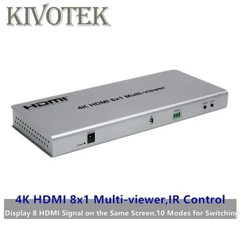 4K HDMI 8x1 Multi-Viewer Switcher Adapterį Switch 8xHdmi 1 d. Ekranas,lizdinė Jungtis, infraraudonųjų SPINDULIŲ Kontrolės Daliklis Conveter VAIZDO HDTV