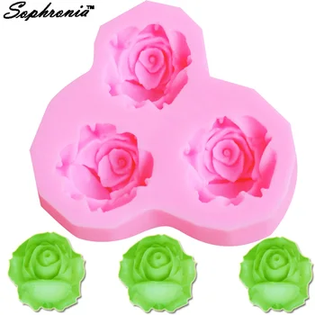 10vnt/set M001 3D Rožių Gėlių Silikono Formos Keksiukų Minkštas Tortas Dekoravimo Priemonės Šokolado Gumpaste Formų Virtuvės Kepimo