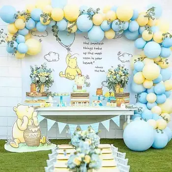 166pcs/set Macaron Geltona Mėlyna Pastelinių Balionų Girliandą Arch Rinkinys, skirtas Gimtadienio, Vestuvių Baby Shower Jubiliejų Šalis Apdaila