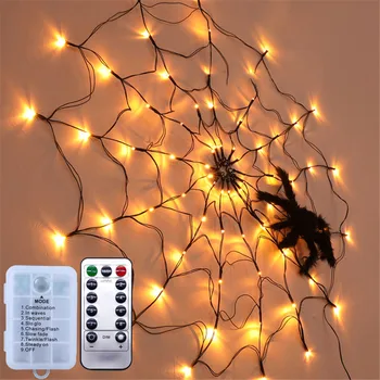 Helovinas voratinklyje Šviesos su 70 LED Vandeniui Juodas Voratinklis Šviesos Helovinas Šaliai, Papuošalai Namų Kieme Baras Haunted House
