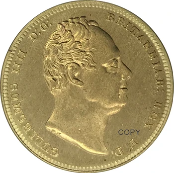 1831 m. Jungtinė Karalystė 2 Svarai aukso monetų Kolekcionieriams Žalvario Monetos Kopija