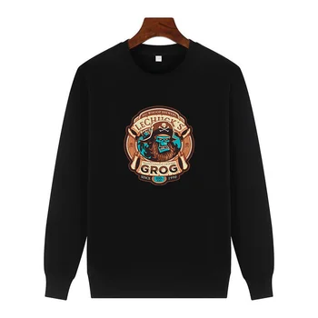Juokinga Šamoto Vaiduoklis piratų monkey Island Lechuck ' s alaus Darykla Harajuku grafinis Apvalios kaklo hoodie palaidinės storas megztinis hoodie