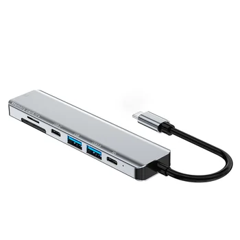 Tipas-c Hub Docking Station Mobiliojo Telefono USB 3 0 Adapteris 4K Video Converter Card Reader Driver-nemokamai Kompiuterių Priedai