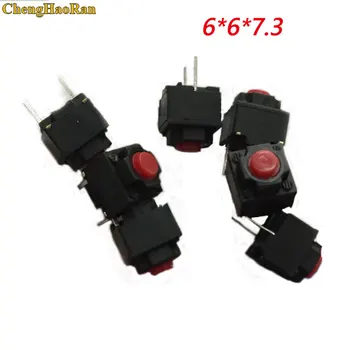 ChengHaoRan 1pcs Nutildymo mygtukas 6*6*7.3 mm Silent switch belaidės pelės laidinio pelės mygtuką mikro jungiklis raudonas mygtukas jungiklis