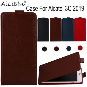 AiLiShi Atveju Alcatel 3C 2019 Apversti Aukščiausios Kokybės PU Oda Atveju Alcatel Išskirtinės 100% Telefono Apsauginis Dangtelis Oda+Stebėjimą
