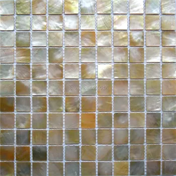 Geltona motina perlų mozaikos plytelių vidaus apdailos backsplash ir vonios sienos plytelių AL088