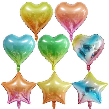 18 colių star balionas gradientas širdies formos vaivorykštinis plūduriuojantis oro balionas atostogų šventę, gimtadienio, vestuvių dekoravimas
