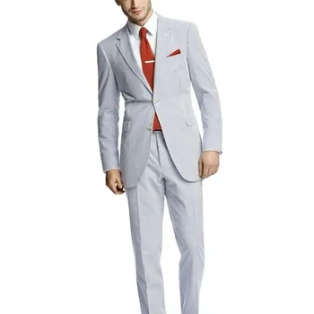 2017 kostiumas homme mariage Vasaros Tuxedos vyrų kostiumas Žingsniu Atvartas Vestuvių Kostiumai Vyrams Geriausias mens smokingas užsakymą (Striukė+Kelnės)