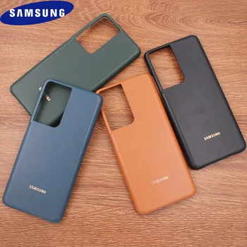 Originalus Samsung Galaxy S21 Plius S21 Ultra S21 5G Telefono dėklas Prabangus Minkštos Odos Galinį Dangtelį Galaxy S21+ atsparus smūgiams Shell Dėžutę