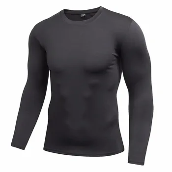 Vyrai Quick Dry Fitneso Suspaudimo Ilgomis Rankovėmis Runnning Baselayer Marškinėliai Pagal Kūno Marškinėliai Stora Sporto Salė Dėvėti Viršuje Shirtve