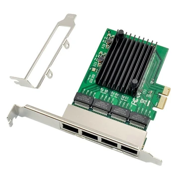 RJ-45 4-Port Ethernet Server Adapter Gigabit ethernet Tinklo plokštė PCI-E X1 Sąsaja