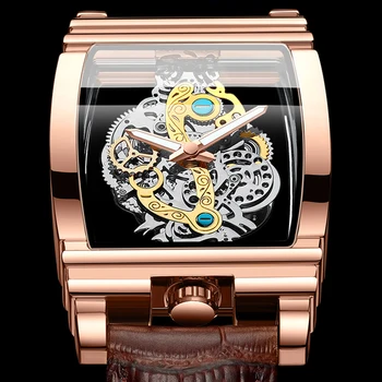 Gold Square Luxury Riešo Laikrodžiai Vyrų Sporto Nerūdijančio Plieno Žiūrėti Vyrų Kariniai Laikrodžiai Laikrodžiai Vyrų Relogio Masculino