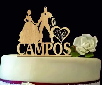pasirinktinį Medienos Kapitonas Amerikos kaimiškas vestuves Ponas Ir Ponia gimtadienio tortas toppers nuotakos baby shower, bernvakarių tema dekoracijos