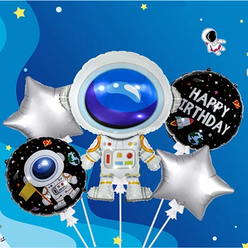 5vnt Kosmoso Šalies Astronautu Raketų Folija Balionai Galaxy Temą Šalies Vaikų Gimtadienio dekoracijos, Helio Globos Berniukas Žaislas
