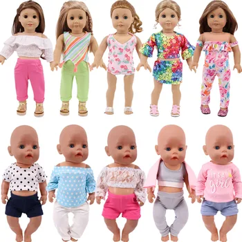 Rudens Spalvos Marškinėliai Tinka Tinka 18 Colių Mergina Ir 43cm Reborn Baby Lėlės Drabužiai, Mūsų Kartos ,Vaikų-Geriausia Dovana
